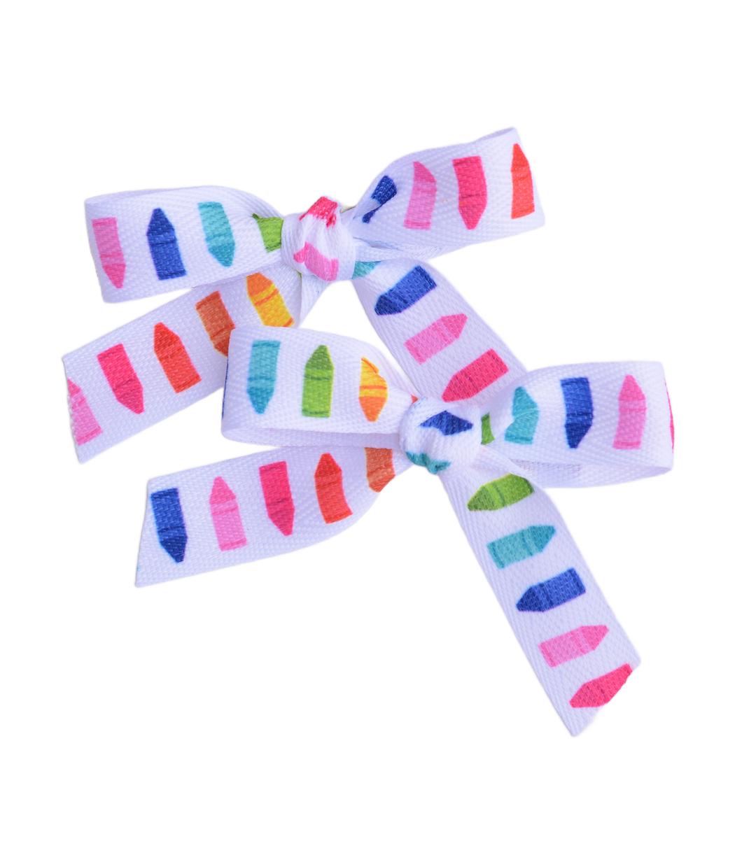 Pencil Ribbon Pigtail Set