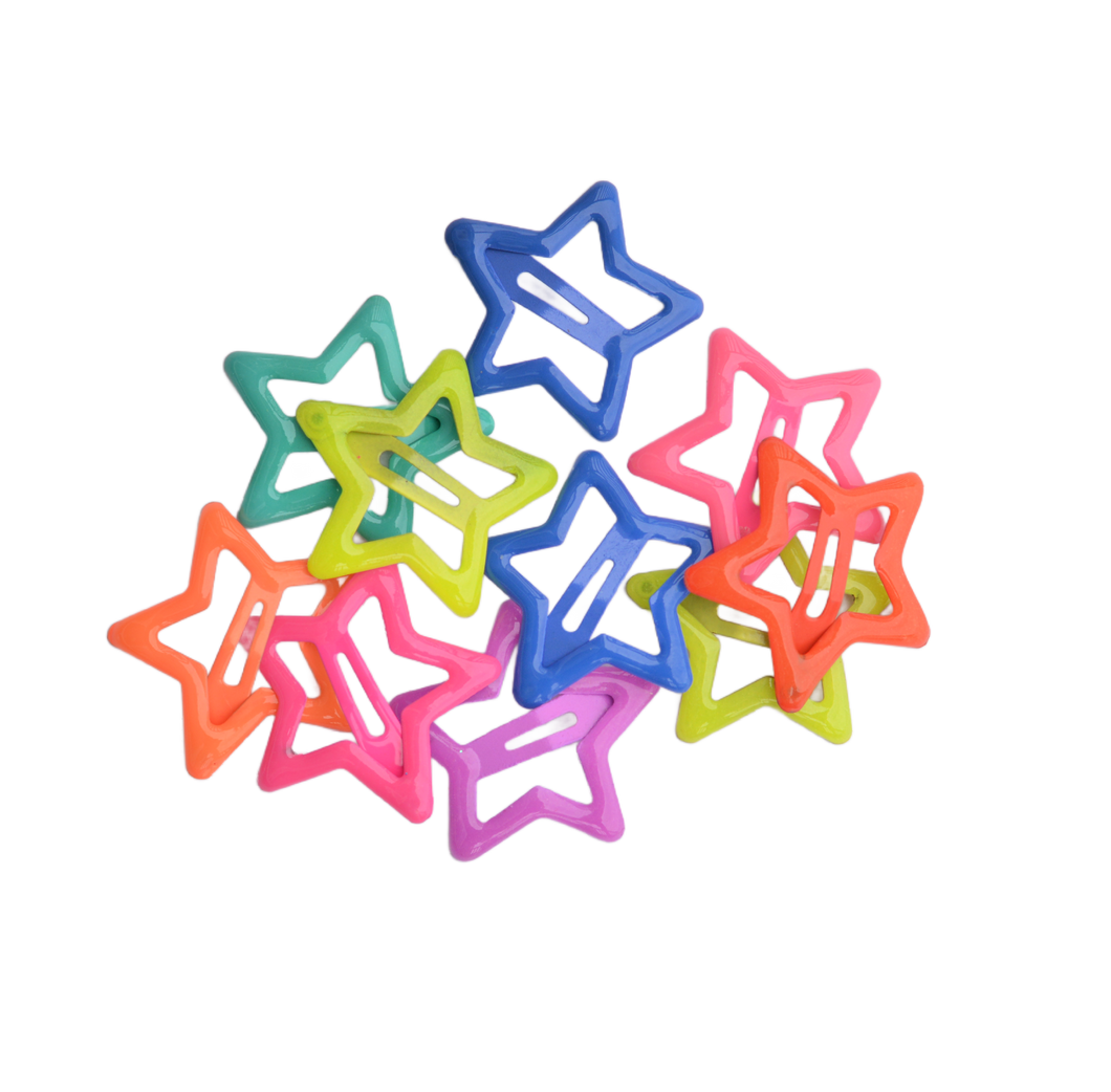 Glow in the Dark Neon Snap Clips (Set of 10)