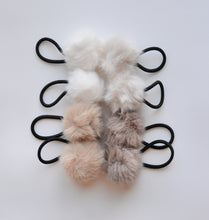 Load image into Gallery viewer, Fuzzy Pom Pom Ponytail Set (Neutrals)
