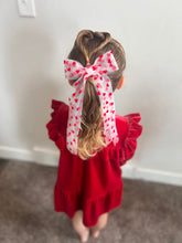 Load image into Gallery viewer, Heart Flocked Mesh Hairbow
