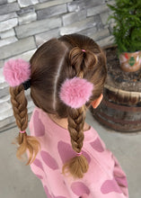 Load image into Gallery viewer, Fuzzy Pom Pom Ponytail Set (Pinks)
