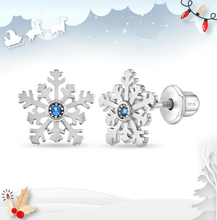 Load image into Gallery viewer, SnowFlake Earrings, 925 Sterling Silver (Screw back)

