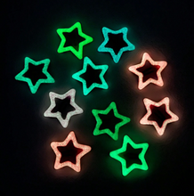 Load image into Gallery viewer, Neon Glow in the Dark Star Snap Clips (Set of 10)
