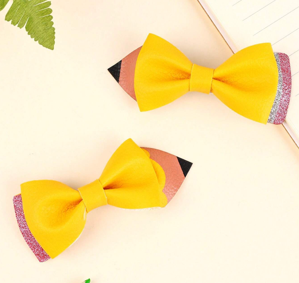 Yellow Pencil Pigtail Set