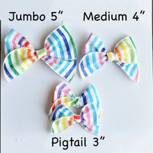 Load image into Gallery viewer, Rainbow Stripe Bow (Pigtail, 4&quot; and 5&quot; available)
