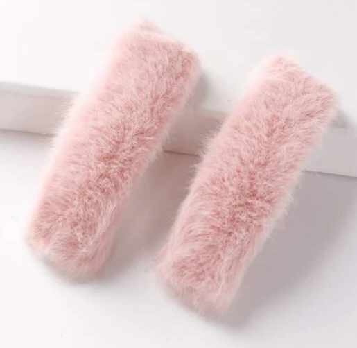 Light Pink Furry Snap Clip Set